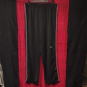 Vtg 90s blk red white Nike sports tear away snap basketball pants M/L unisex